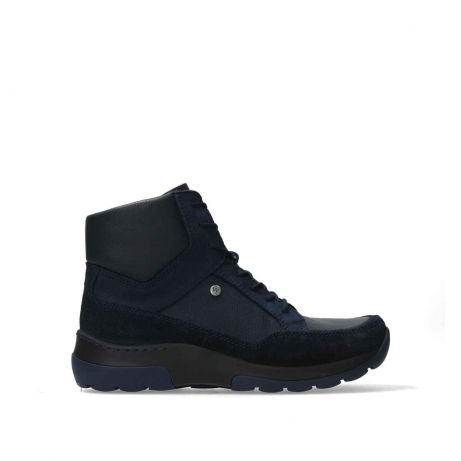 wolky bottines a lacets 03034 raf 90801 cuir combi bleu