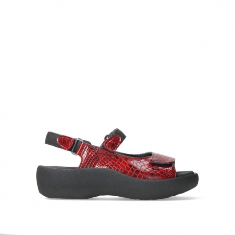 wolky sandales 03204 jewel 67500 imprime imitation croco cuir verni rouge