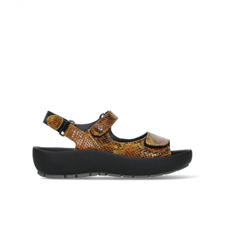 wolky sandales 03325 rio 98920 cuir imprime serpent ocre