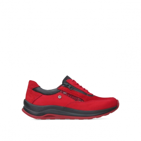 wolky chaussures a lacets 00975 cupar 90501 cuir combi rouge
