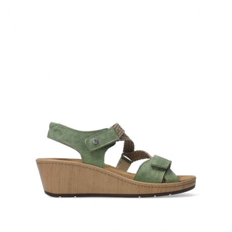 wolky women sandals 03550 la jolla 30710 cuir vert olive